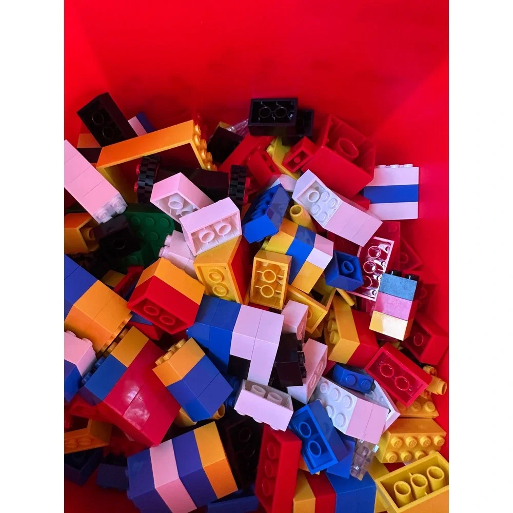 Vintage 1987 LEGO Basic Building Set 1613 Red‎ Storage Bucket 359 Pieces Retro